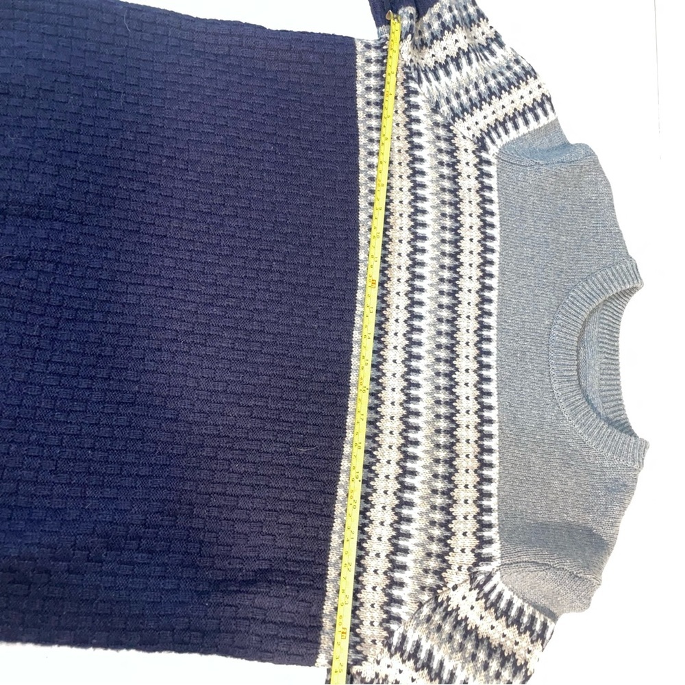 Fat Face Sweater Men Size XXL Wool Blend Stripes Blue Gray Ski Grandpa 2xl - Picture 5 of 10
